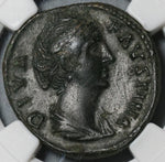 138 NGC Ch VF Faustina Sr Roman Empire Postumous AE As Aeternitas Pedigree (20120803C)