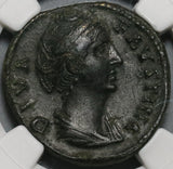 138 NGC Ch VF Faustina Sr Roman Empire Postumous AE As Aeternitas Pedigree (20120803C)
