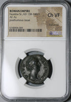 138 NGC Ch VF Faustina Sr Roman Empire Postumous AE As Aeternitas Pedigree (20120803C)