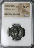 138 NGC Ch VF Faustina Sr Roman Empire Postumous AE As Aeternitas Pedigree (20120803C)