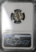 138 NGC Ch AU Faustina Sr Roman Empire Denarius Aeternitas Providentia (20050802C)