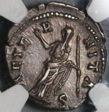 138 NGC Ch VF Faustina Sr Roman Empire Posthumous Denarius Aeternitas (20081101D)