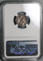 138 NGC Ch VF Faustina Sr Roman Empire Posthumous Denarius Aeternitas (20081101D)