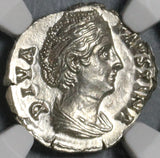 138-141 NGC MS Faustina Sr Roman Empire Denarius Aeternitas Reverse (18060803C)