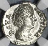 138-141 NGC MS Faustina Sr Roman Empire Denarius Aeternitas Reverse (18060803C)
