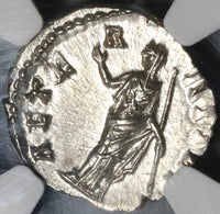138-141 NGC MS Faustina Sr Roman Empire Denarius Aeternitas Reverse (18060803C)