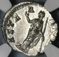 138-141 NGC MS Faustina Sr Roman Empire Denarius Aeternitas Reverse (18060803C)