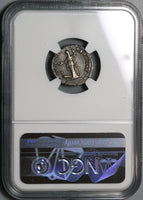 138 NGC Ch VF Faustina Sr Roman Empire Denarius Juno Peacock Lifetime (22031301C)