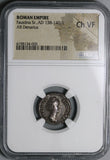 138 NGC Ch VF Faustina Sr Roman Empire Denarius Juno Peacock Lifetime (22031301C)