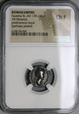 138 NGC Ch F Faustina Sr Roman Empire Denarius Temple Dedication Rare (22031701C)