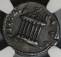 138 NGC Ch VF Faustina Sr Roman Empire Denarius Temple Pietas Rare Pedigree (20081401C)