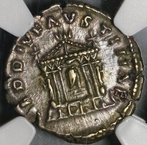138 NGC XF Faustina Sr Roman Empire Denarius Temple Rare Pedigree (20081402C)