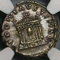 138 NGC XF Faustina Sr Roman Empire Denarius Temple Rare Pedigree (20081402C)