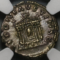 138 NGC XF Faustina Sr Roman Empire Denarius Temple Rare Pedigree (20081402C)