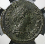 156 NGC XF Faustina Jr Roman Empire AE As Salus Snake Altar Pedigree (21020701C)