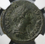156 NGC Ch XF Faustina Jr Roman Empire AE As Salus Snake Altar Pedigree (21020701C)