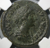 156 NGC Ch XF Faustina Jr Roman Empire AE As Salus Snake Altar Pedigree (21020701C)