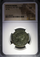156 NGC Ch XF Faustina Jr Roman Empire AE As Salus Snake Altar Pedigree (21020701C)