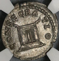 176 NGC Ch AU Faustina Jr Roman Empire Denarius Death Altar Marcus Aurelius Commemorative (21092202C)