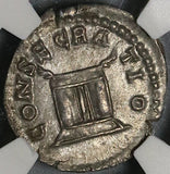 176 NGC Ch AU Faustina Jr Roman Empire Denarius Death Altar Marcus Aurelius Commemorative (21092202C)