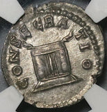 176 NGC Ch AU Faustina Jr Roman Empire Denarius Death Altar Marcus Aurelius Commemorative (21092202C)