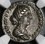 176 NGC XF Faustina Jr Roman Empire Denarius Death Pyre Rare Marcus (20092404C)