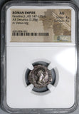 145 NGC AU Faustina Jr Roman Empire Denarius Venus Dolphin (19033103C)