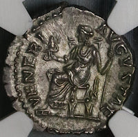 161 NGC Ch AU Faustina Jr Roman Empire Denarius Rare Venus Augustae Marcus Auelius 5/5 (22031702C)