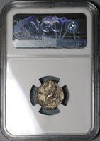 161 NGC Ch AU Faustina Jr Roman Empire Denarius Marcus Aurelius Vesta (21092102C)