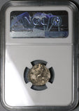 161 NGC Ch AU Faustina Jr Roman Empire Denarius Marcus Aurelius Vesta (21092102C)