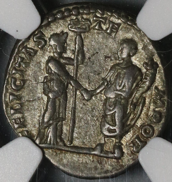 198 NGC XF Geta Caesar Roman Empire Denarius Felicitas & Geta