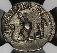198 NGC XF Geta Roman Empire Denarius Caesar Dynasty Pedigree (21070903C)