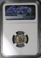 198 NGC XF Geta Roman Empire Denarius Caesar Dynasty Pedigree (21070903C)