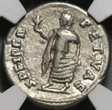 198 NGC Ch VF Geta Caesar Roman Empire Denarius Laodicea ad Mare Spes Hope (20092405C)