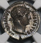 125 NGC MS Hadrian Roman Empire Denarius Liberty Mint State Pedigree (20020502C)