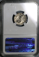 134/8 NGC Ch XF Hadrian Roman Empire Denarius Minerva Shield 5/5 5/5 (20052806CZ)
