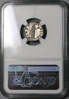 134 NGC Ch AU Hadrian Denarius Roman Empire Fides Fruit Lustrous (21083106C)