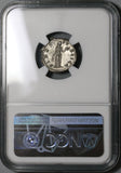 134 NGC Ch AU Hadrian Denarius Roman Empire Fides Fruit Lustrous (21083106C)