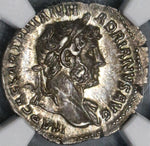 119 Hadrian NGC AU Roman Empire Denarius Clementia Lustrous 4/5 5/5 (19032014C)