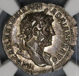 119 Hadrian NGC AU Roman Empire Denarius Clementia Lustrous 4/5 5/5 (19032014C)