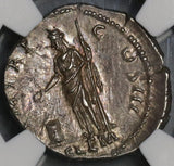 119 Hadrian NGC AU Roman Empire Denarius Clementia Lustrous 4/5 5/5 (19032014C)