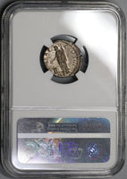 119 Hadrian NGC AU Roman Empire Denarius Clementia Lustrous 4/5 5/5 (19032014C)