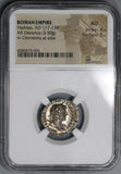 119 Hadrian NGC AU Roman Empire Denarius Clementia Lustrous 4/5 5/5 (19032014C)