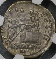 121 NGC XF Hadrian Roman Empire Denarius Emperor Coin Donation Scene (18102802C)