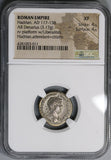 121 NGC XF Hadrian Roman Empire Denarius Emperor Coin Donation Scene (18102802C)