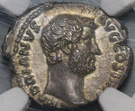 134 NGC MS Hadrian Denarius Roman Empire Fides Fruit Mint State Ancient (20111703C)