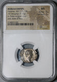 134 NGC MS Hadrian Denarius Roman Empire Fides Fruit Mint State Ancient (20111703C)