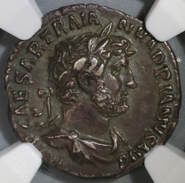 119 Hadrian NGC AU Roman Empire Denarius War Galley Ship Rowing 5/5 4/5 (19040601C)