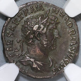 119 Hadrian NGC AU Roman Empire Denarius War Galley Ship Rowing 5/5 4/5 (19040601C)