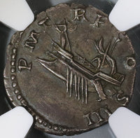 119 Hadrian NGC AU Roman Empire Denarius War Galley Ship Rowing 5/5 4/5 (19040601C)